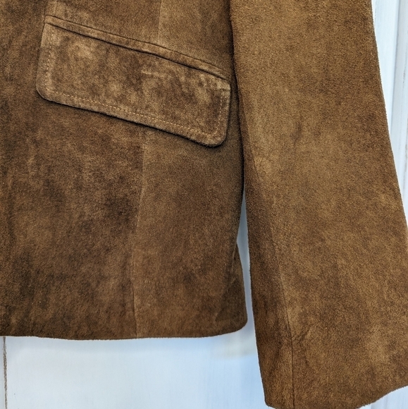 Vintage Orvis Women’s Brown Suede Leather Blazer Jacket Size S/P - Picture 6 of 10